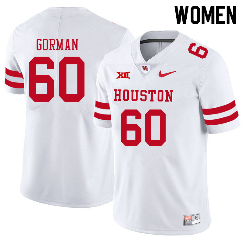 Women #60 Colby Gorman Houston Cougars College Big 12 Conference Football Jerseys Sale-White